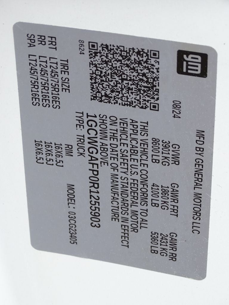 2024 Chevrolet Express 2500 Work Van Cargo